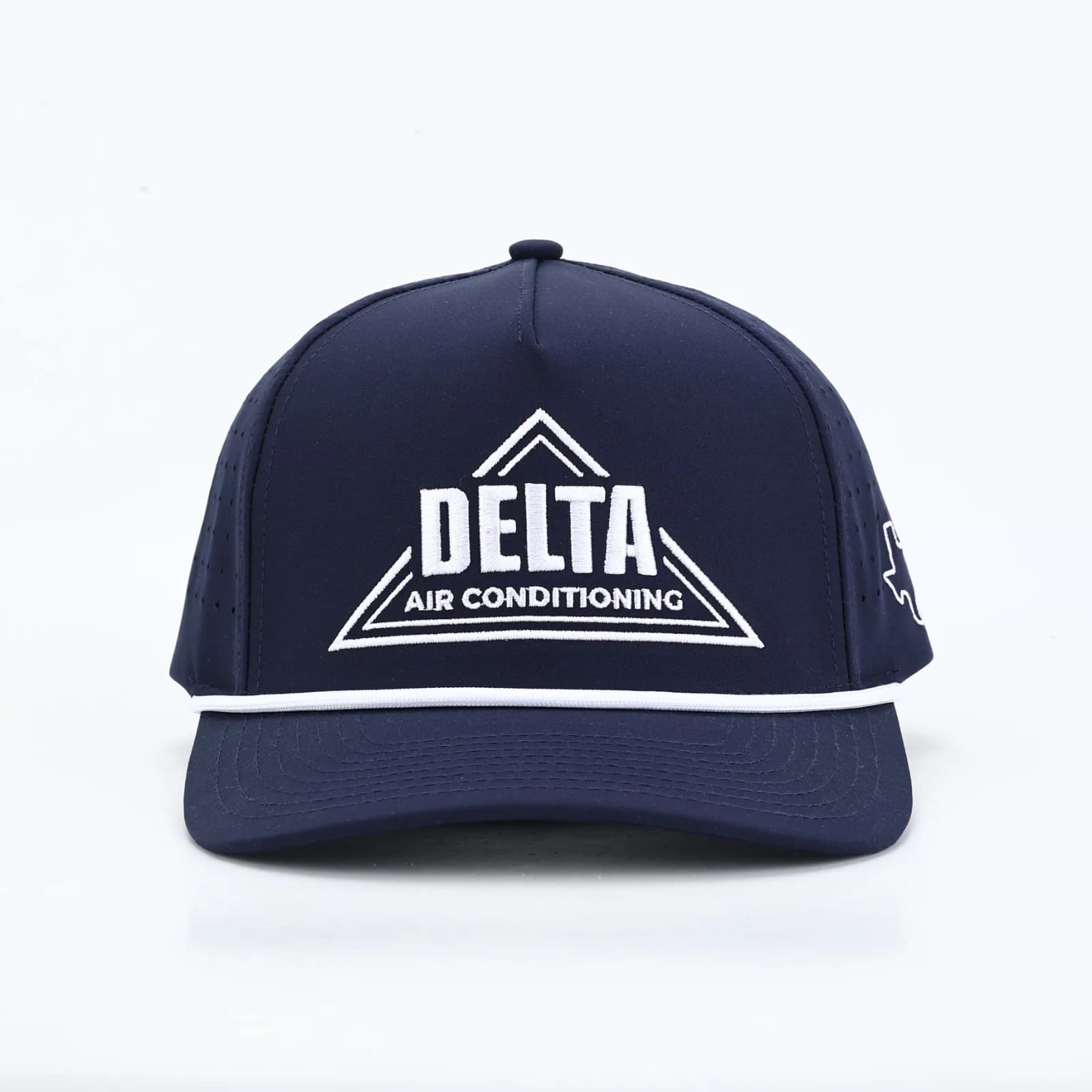 Navy Delta Air Conditioning rope cap, the same design as their grey one in another fabric