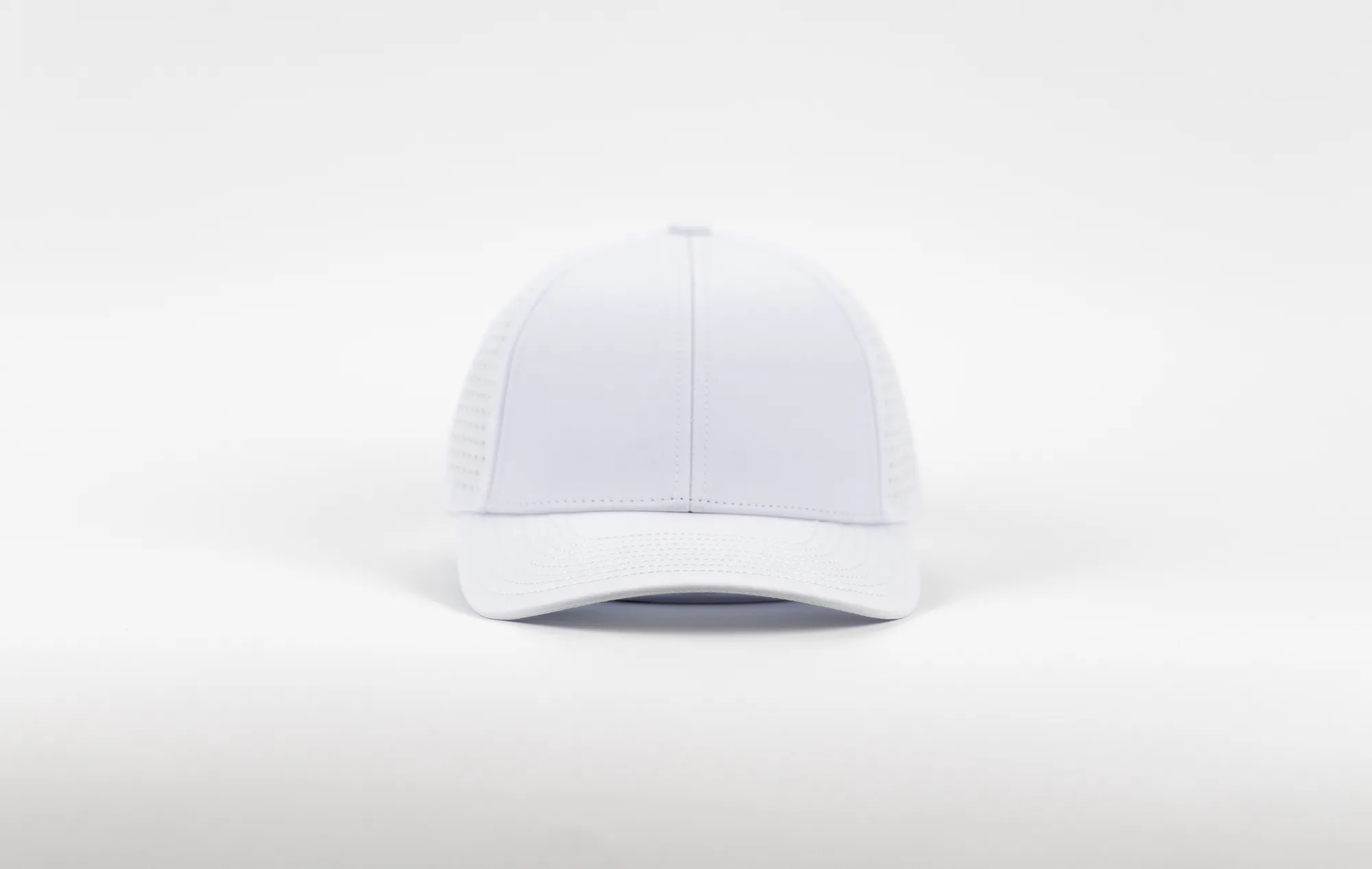 Reel48 No. 2 custom hat, white sample, front view