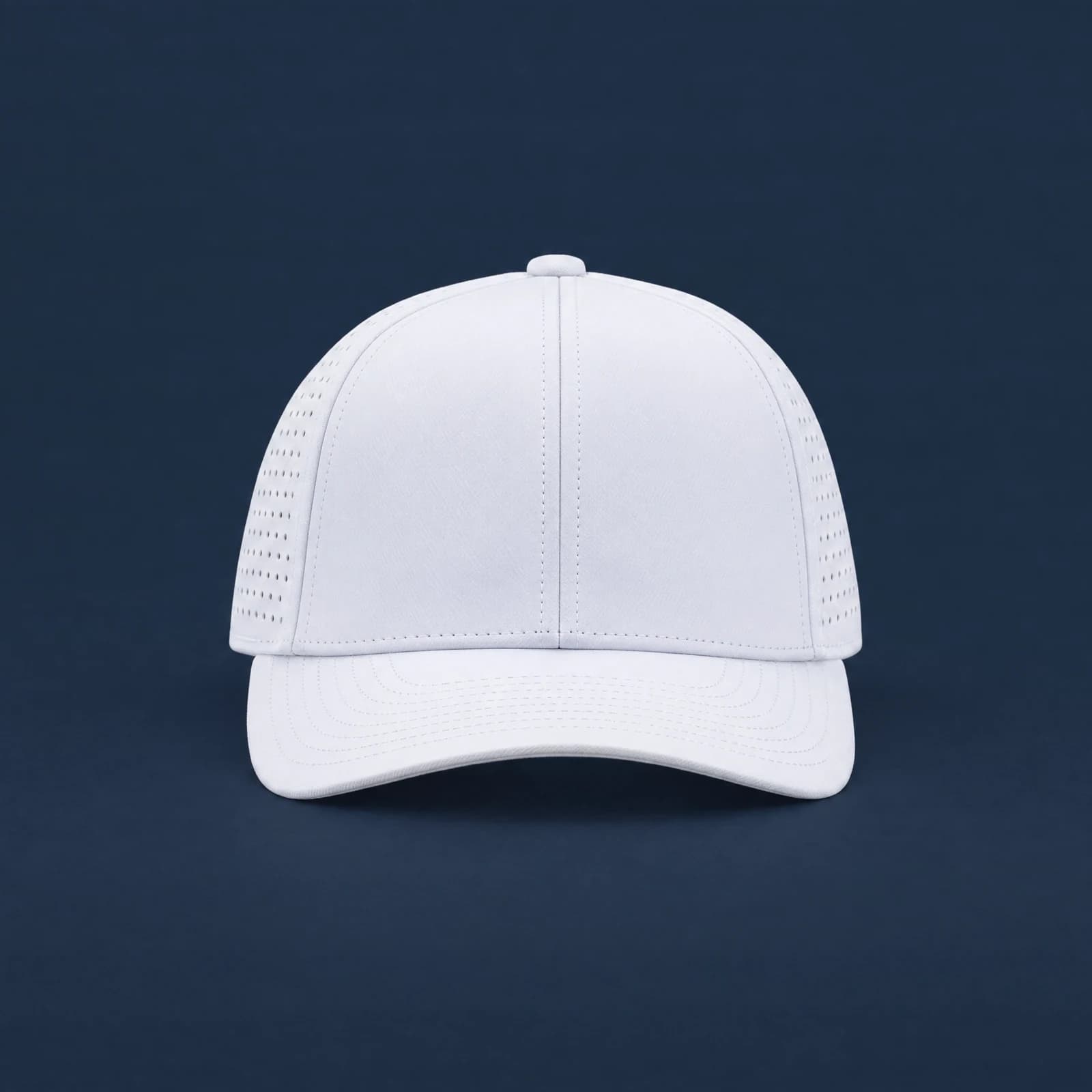 Reel48 Custom Hat No. 2, white sample, front view